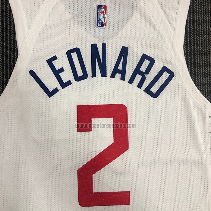 Camiseta Los Angeles Clippers Kawhi Leonard NO 2 Association 2020-21 Autentico Blanco